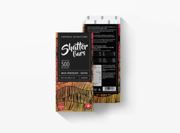 Euphoria Extractions – 500mg Shatter Bar – Milk Chocolate (Sativa) | Budderweeds Canada