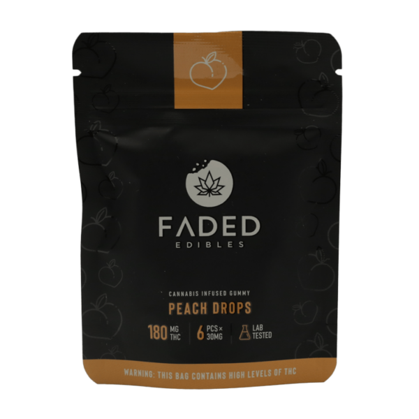 Faded Edibles – Peach Drops – 180mg | Budderweeds Canada