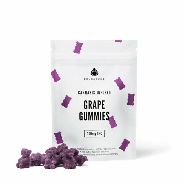 Buudabomb – Grape Gummies 100mg THC | Budderweeds Canada