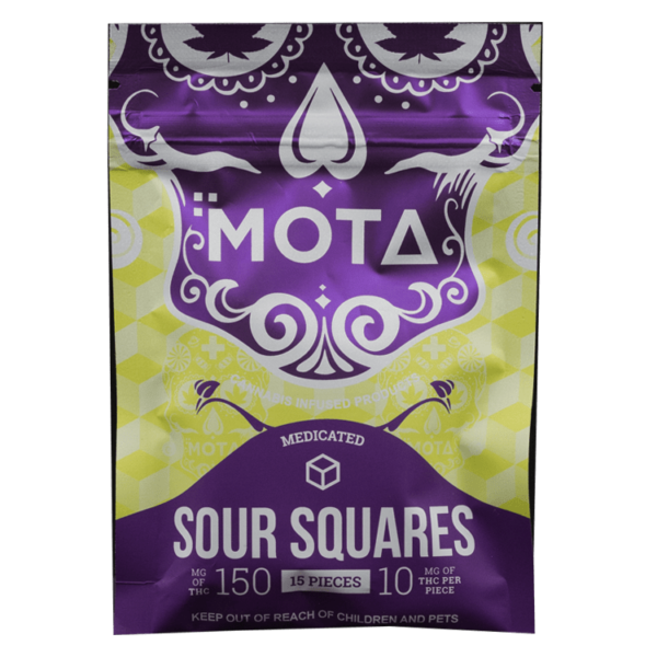 MOTA Edibles – Sour Squares – 150mg THC | Budderweeds Canada