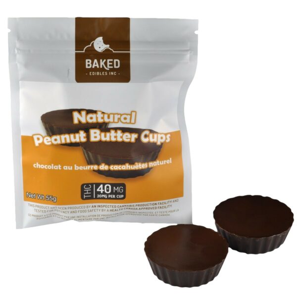 Baked Edibles – Chocolate Mini Peanut Butter Cups 40mg THC | Budderweeds Canada