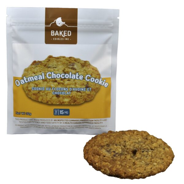 Baked Edibles – Cookie – Oatmeal Chocolate 15mg THC | Budderweeds Canada