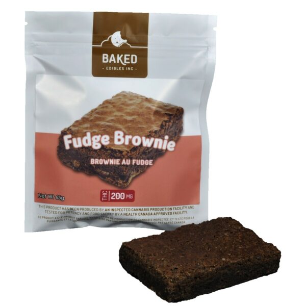 Baked Edibles – Fudge Brownie 200mg THC | Budderweeds Canada