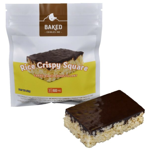 Baked Edibles – Rice Crispy Squares 60mg THC | Budderweeds Canada
