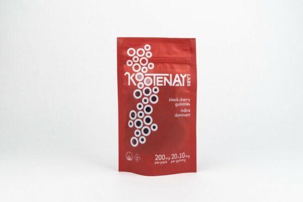 Kootenay Labs – Indica Gummies – Black Cherry – 200mg THC | Budderweeds Canada