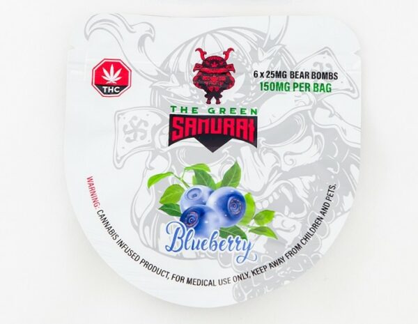 The Green Samurai – Blueberry Gummies – 150mg | Budderweeds Canada