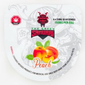 The Green Samurai – Peach Gummies – 150mg | Budderweeds Canada