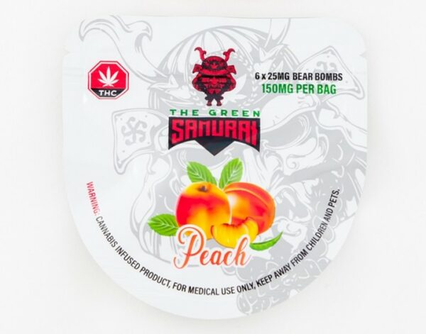 The Green Samurai – Peach Gummies – 150mg | Budderweeds Canada