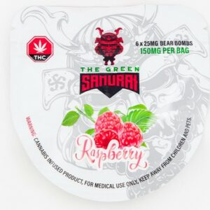 The Green Samurai – Raspberry Gummies – 150mg | Budderweeds Canada