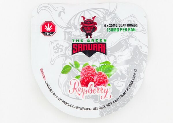 The Green Samurai – Raspberry Gummies – 150mg | Budderweeds Canada