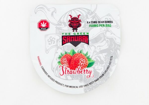 The Green Samurai – Strawberry Gummies – 150mg | Budderweeds Canada