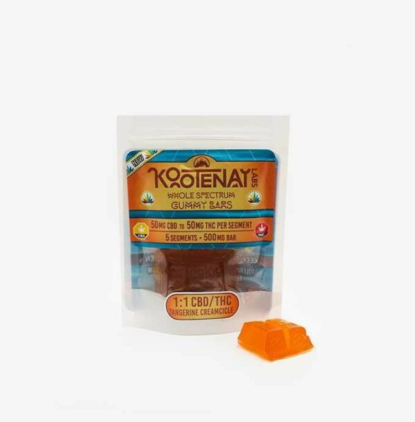 Kootenay Labs – 1:1 Tangerine Creamsicle Gummy – (500mg total) | Budderweeds Canada