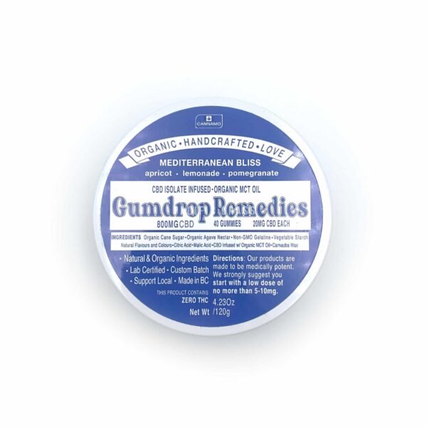 Gumdrop Remedies – Mediterranean Bliss Gummies – 800mg CBD | Budderweeds Canada
