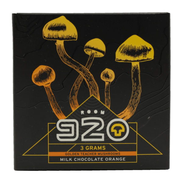 Room 920 – Mushroom Chocolate Bar – Milk Chocolate Orange – 3 grams | Budderweeds Canada
