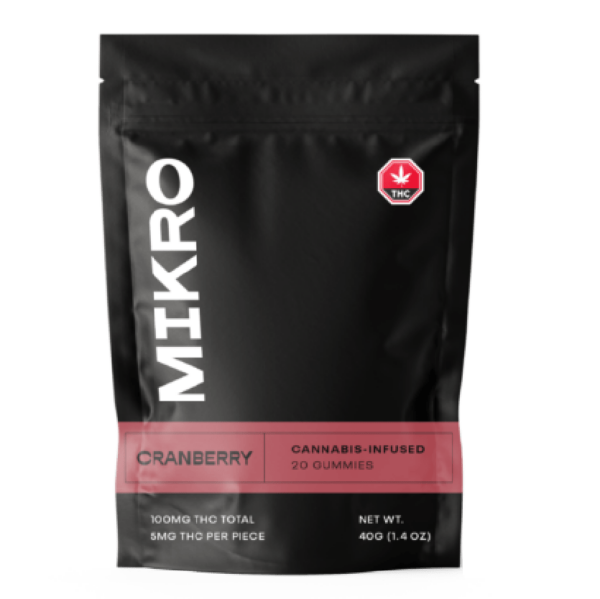 Mikro – THC Gummies – 100mg THC – Cranberry | Budderweeds Canada