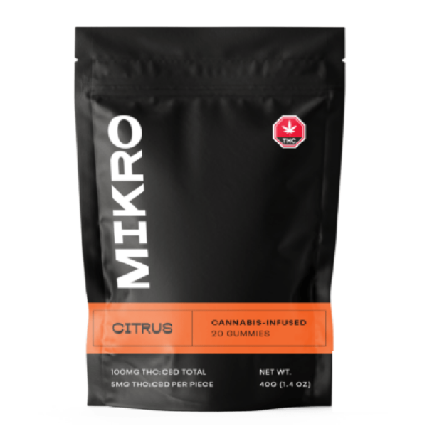 Mikro – 1:1 THC/CBD Gummies – 100mg – Citrus | Budderweeds Canada