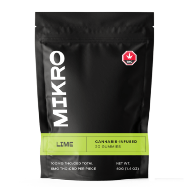 Mikro – 1:1 THC/CBD Gummies – 100mg – Lime | Budderweeds Canada