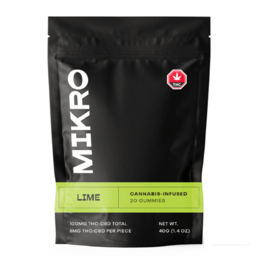 Mikro – 1:1 THC/CBD Gummies – 100mg – Lime | Budderweeds Canada