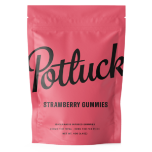 Potluck Extracts – Strawberry Gummies – 200mg THC | Budderweeds Canada