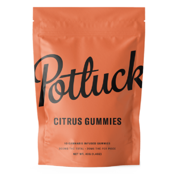 Potluck Extracts – Citrus Gummies – 200mg THC | Budderweeds Canada
