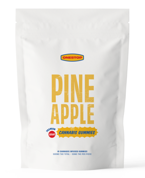 OneStop – Sour Pineapple THC Gummies 500mg | Budderweeds Canada