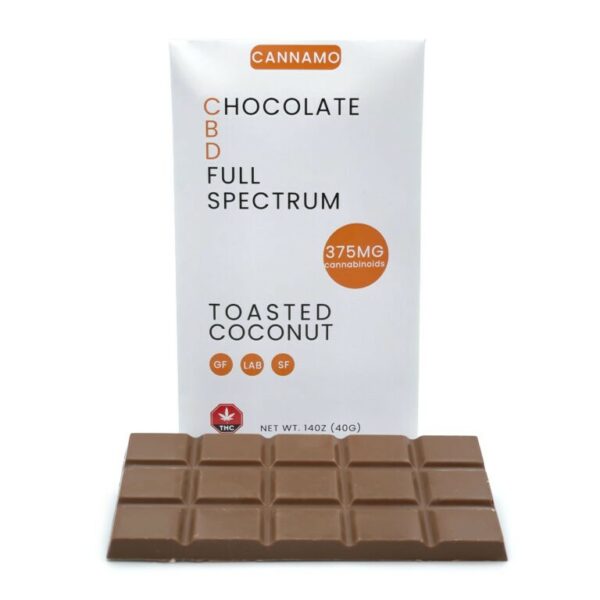 Cannamo – Full Spectrum CBD Chocolate – 375mg – Toasted Coconut | Budderweeds Canada